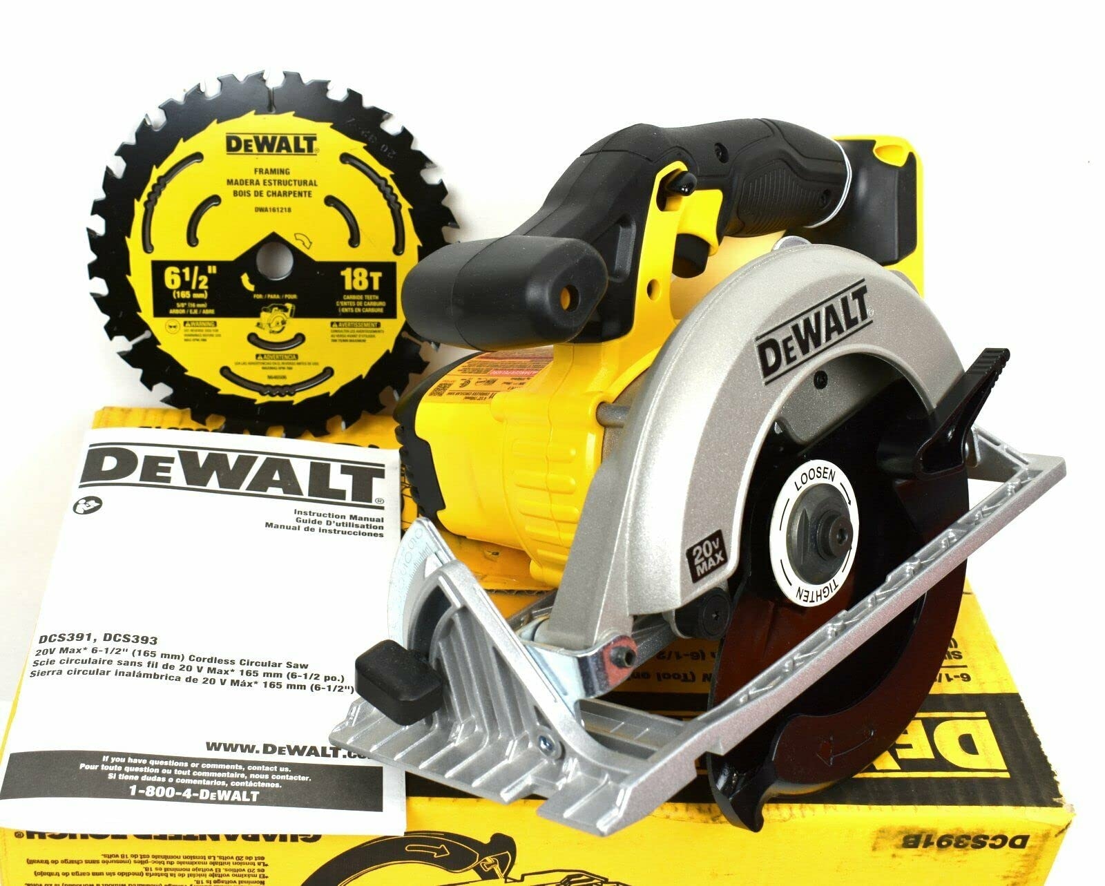 Amazon DEWALT DCS391B 20 Volt Max Lithium Ion 6 1 2 In Cordless Circular Saw