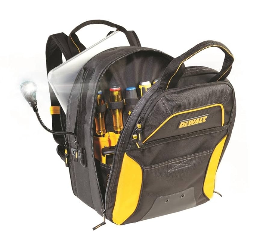 Amazon DEWALT DGCL33 33 Pocket Lighted USB Charging Tool Backpack