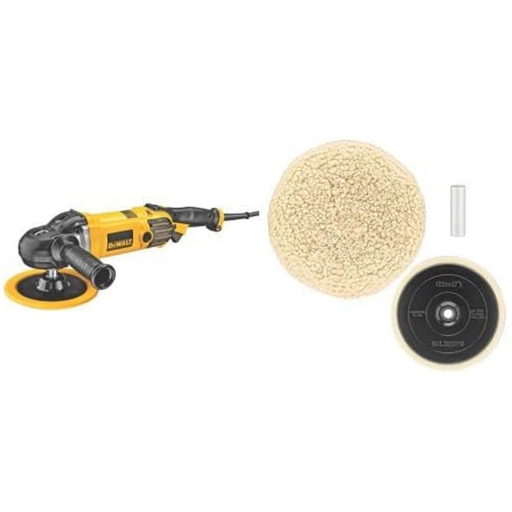 Amazon DEWALT DWP849X 7 Inch 9 Inch Variable Speed Polisher With Soft Start W DW4985CL Wool Buffing Pad And Backing Pad Kit 7 Inch Automotive