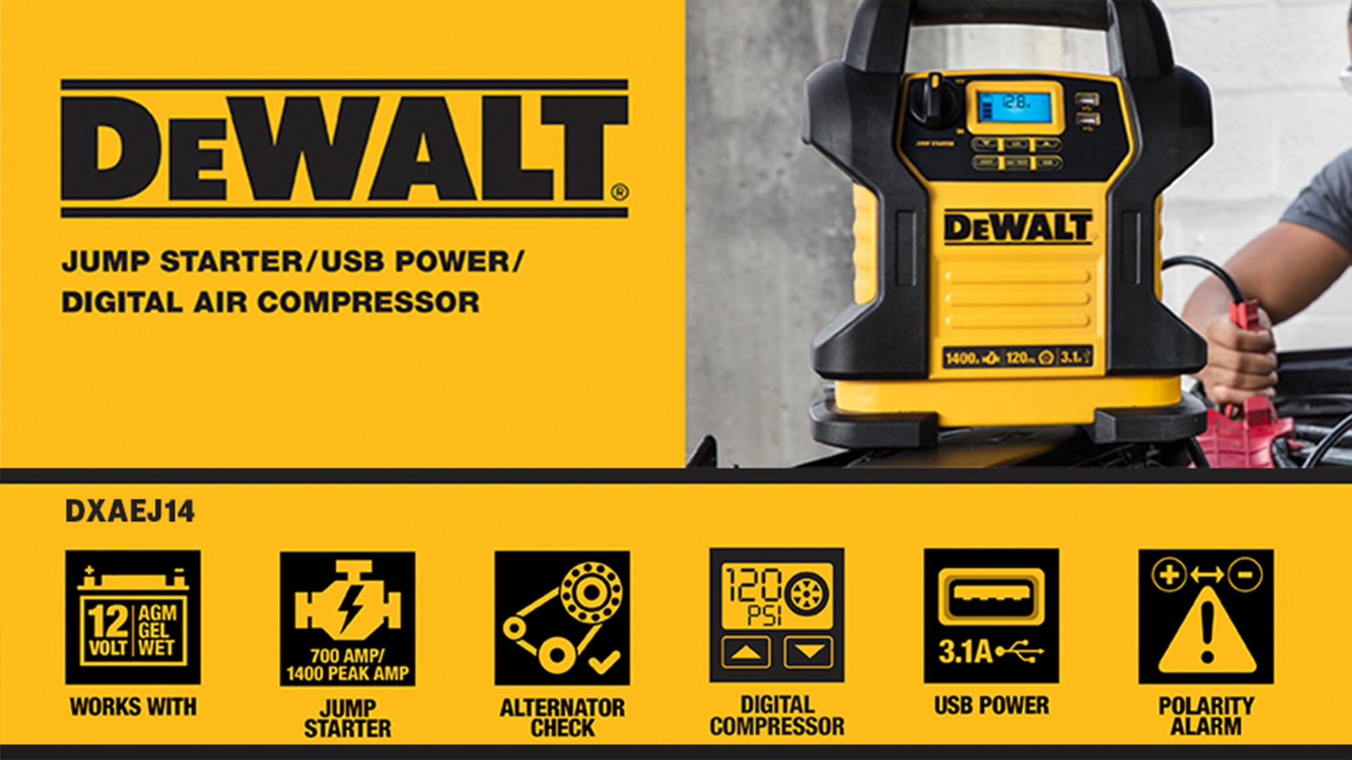 Amazon DEWALT DXAEJ14 Digital Portable Power Station Jump 