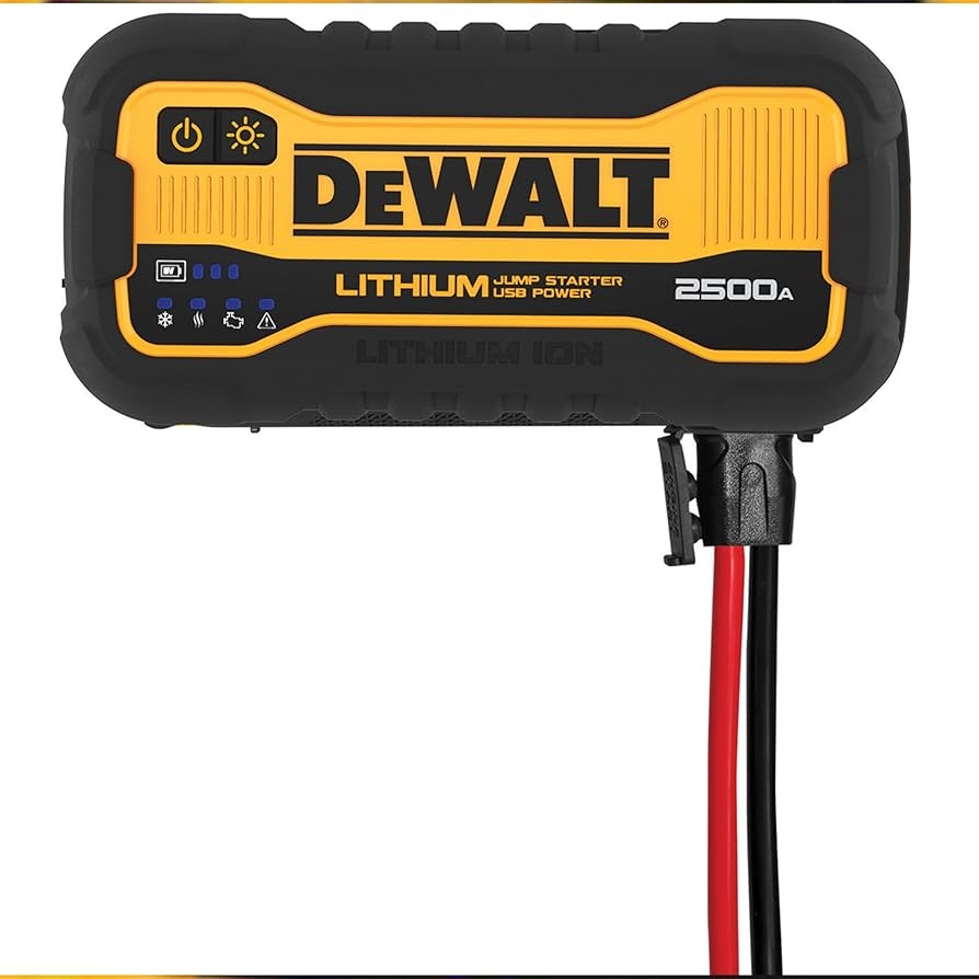 Amazon DEWALT DXAELJ25 2500 Peak Amp Portable Lithium Jump Starter With 25W Type C 15W Type A 60W Type C In Out