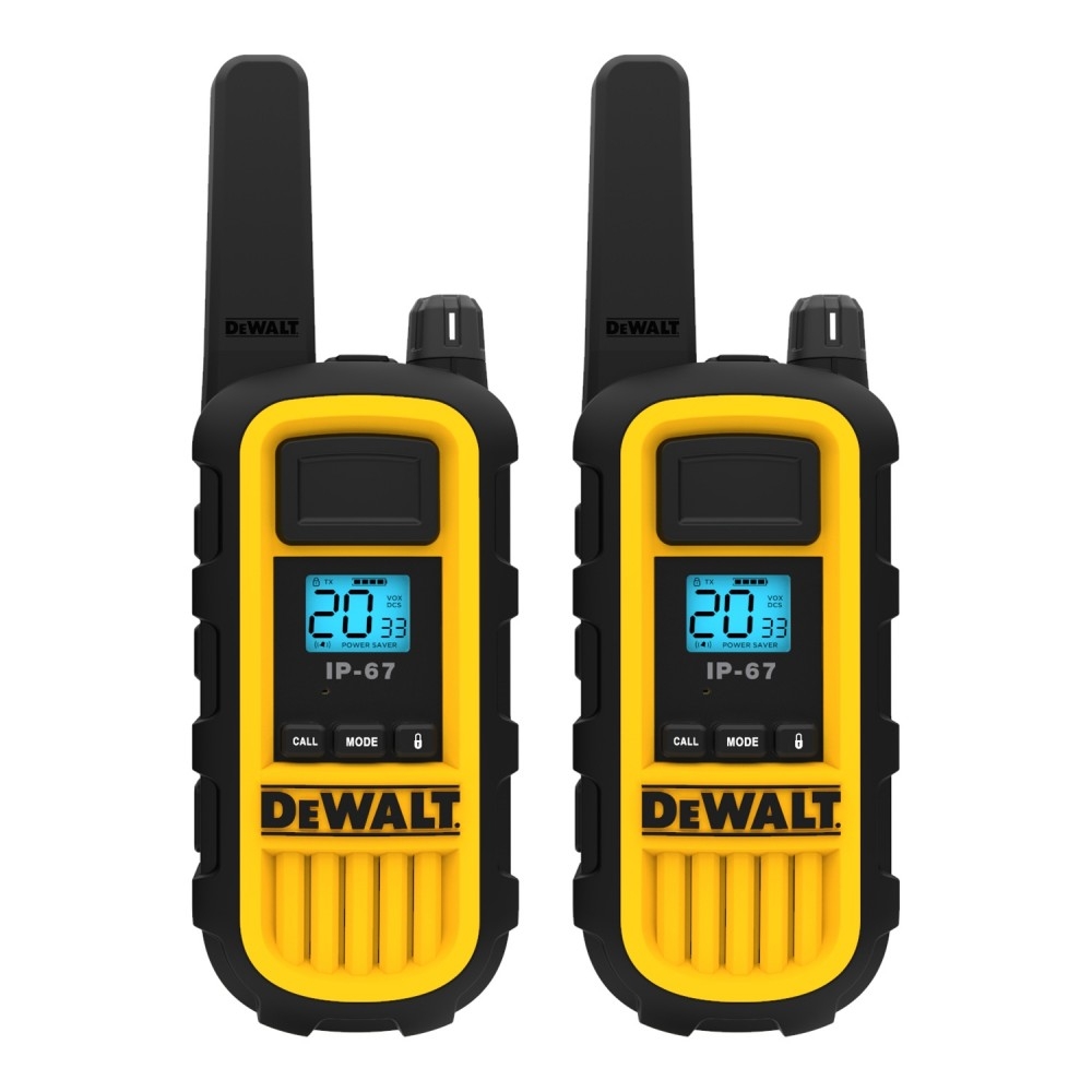 Amazon DEWALT DXFRS300 1 Watt Heavy Duty Walkie Talkies Waterproof Shock Resistant Long Range U0026 Rechargeable Two Way Radio With VOX 2 Pack 