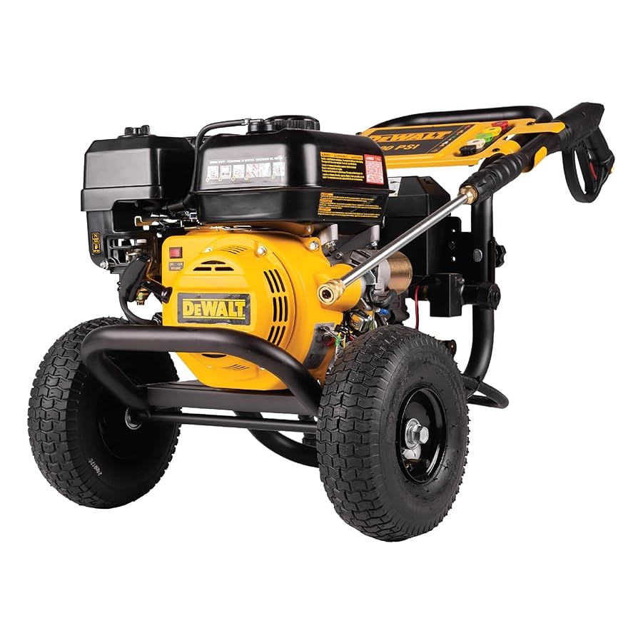 Amazon DeWalt DXPW3425E S 3400 PSI Gas Pressure Washer 2 5 GPM Axial Cam Pump 208cc Recoil With Electric Start Engine Spray Gun And Wand 5 QC Nozzles 5 16 in X 25 ft Hose 49 State 