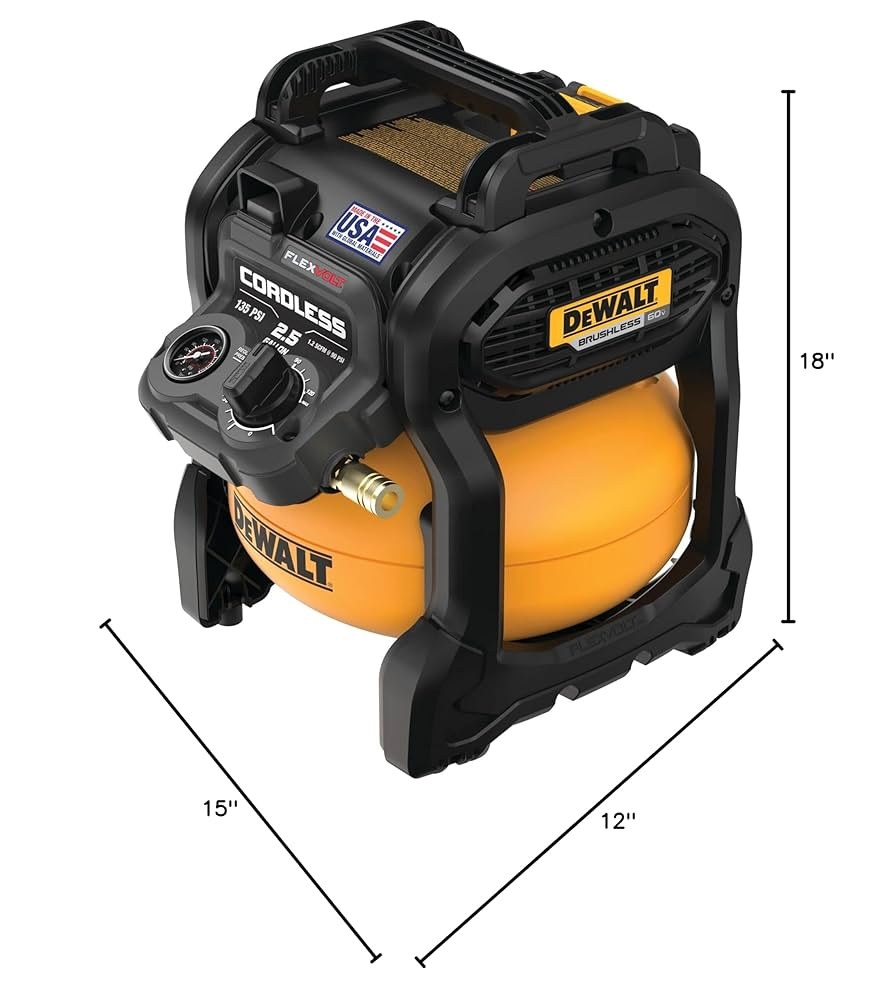 Amazon DEWALT FLEXVOLT 60V MAX Air Compressor Kit Cordless 2 5 Gallon DCC2560T1 Tools U0026 Home Improvement