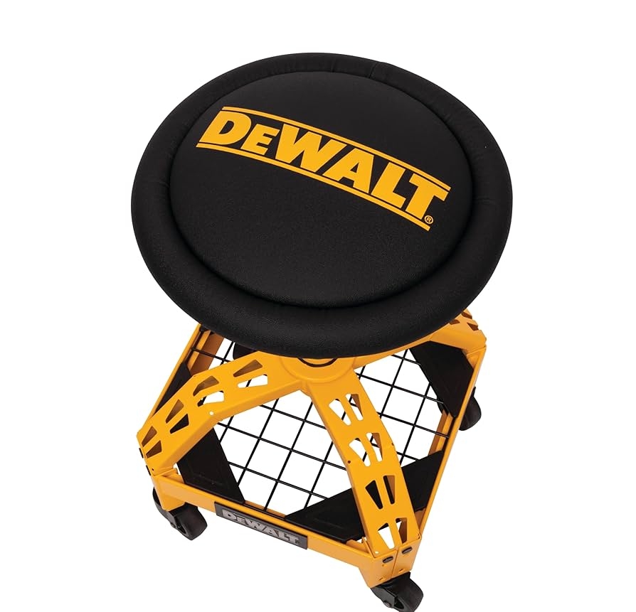 Amazon DEWALT Heavy Duty Metal Rolling Stool For Shop Or 