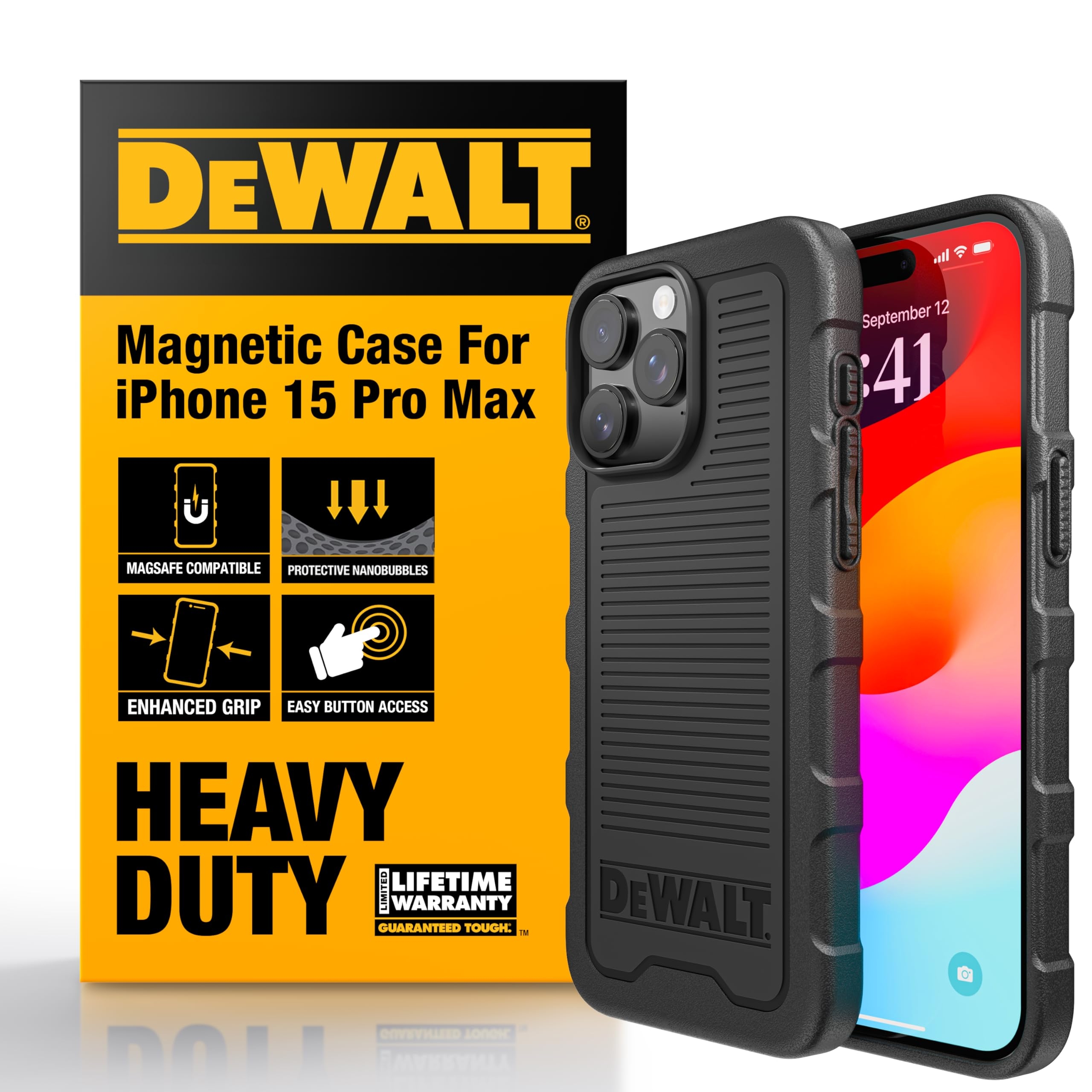 Amazon DEWALT Heavy Duty Strong Magnetic For IPhone 15 Pro 
