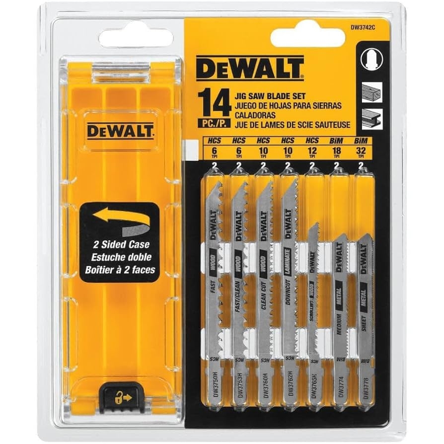 Amazon DEWALT Jigsaw Blades Set With Case T Shank 14 Piece DW3742C 