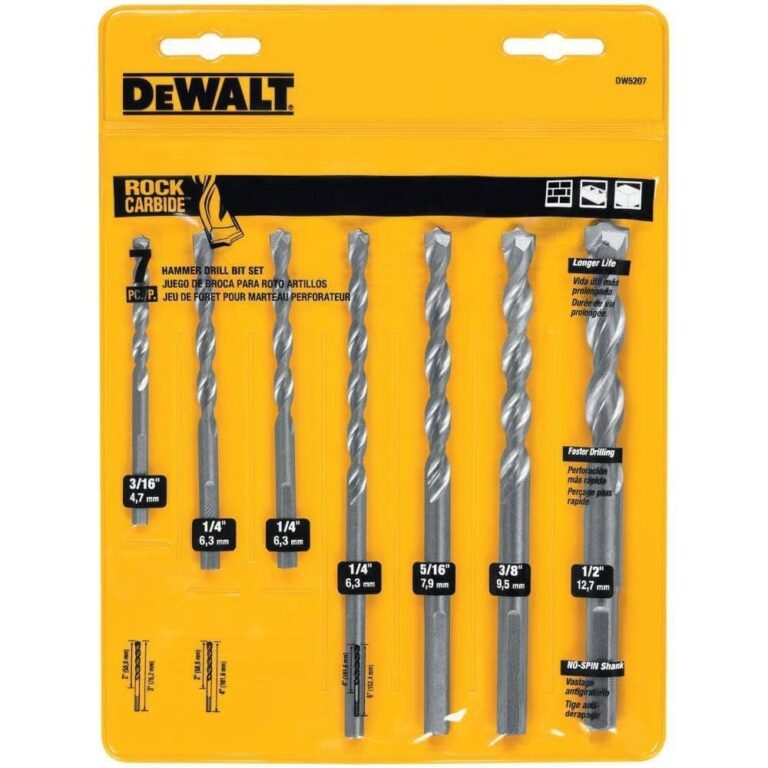 Amazon DEWALT Masonry Drill Bit Set Percussion Concrete Block 7 Piece DW5207 Tools Home Improvement