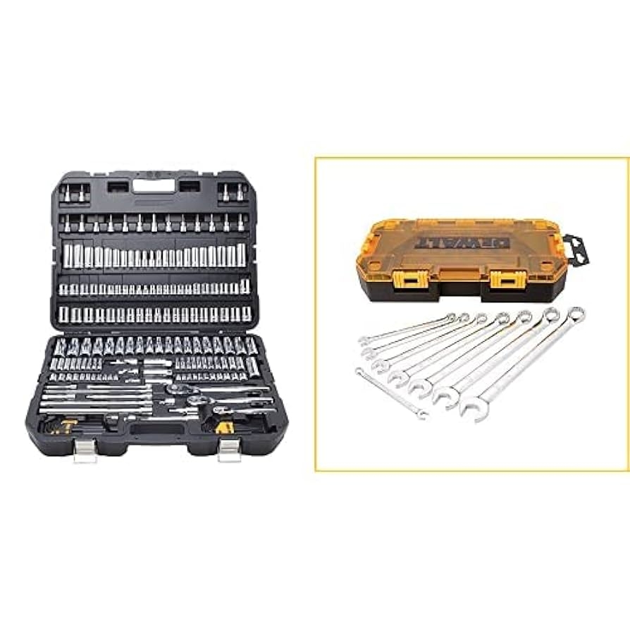 Amazon DEWALT Mechanics Tool Set 192 Piece With Combination Wrench Set SAE 8 Pieces DWMT75049 U0026 DWMT73809 Tools U0026 Home Improvement