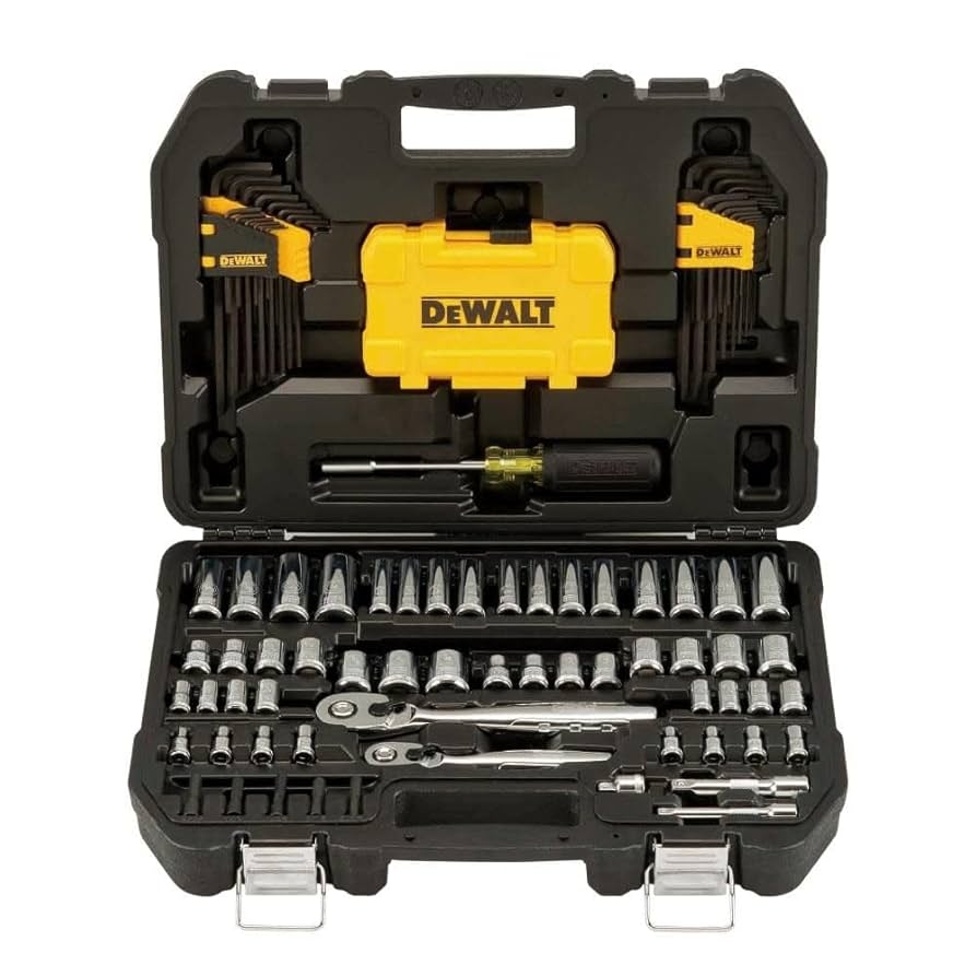 Amazon DEWALT Mechanics Tools Kit And Socket Set 1 4 3 8 Drive SAE 108 Piece DWMT73801 Tools Home Improvement