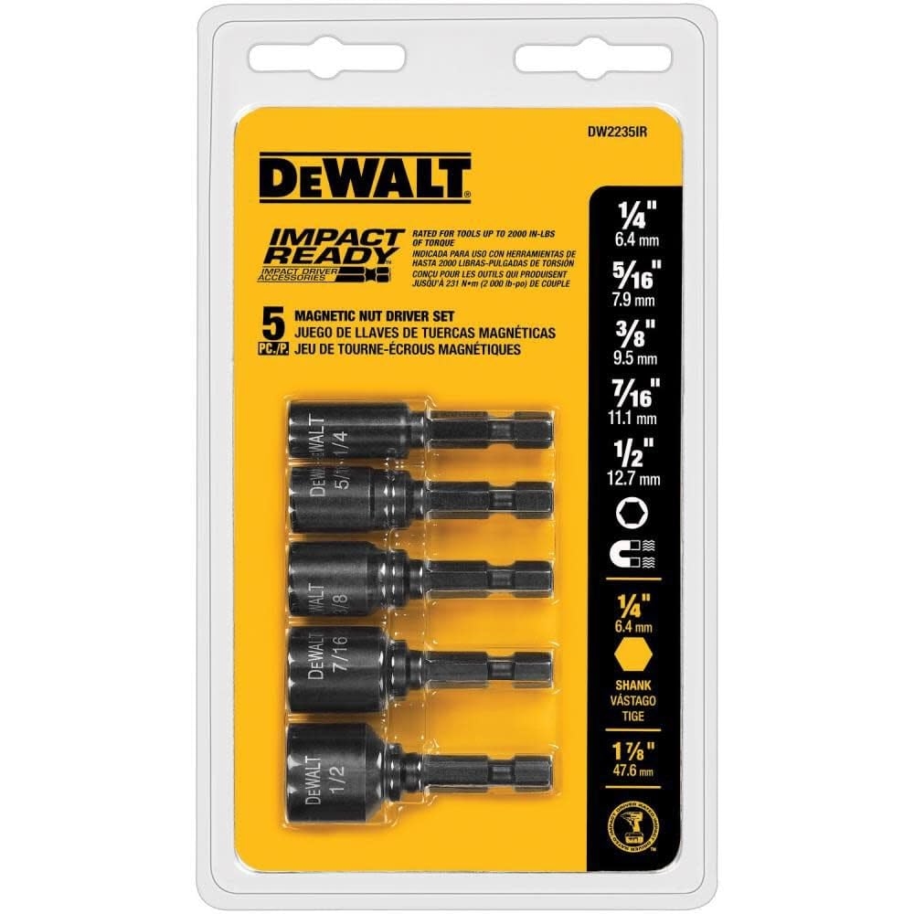Amazon DEWALT Nut Driver Set Impact Ready Magnetic 5 Piece DW2235IR Tools Home Improvement