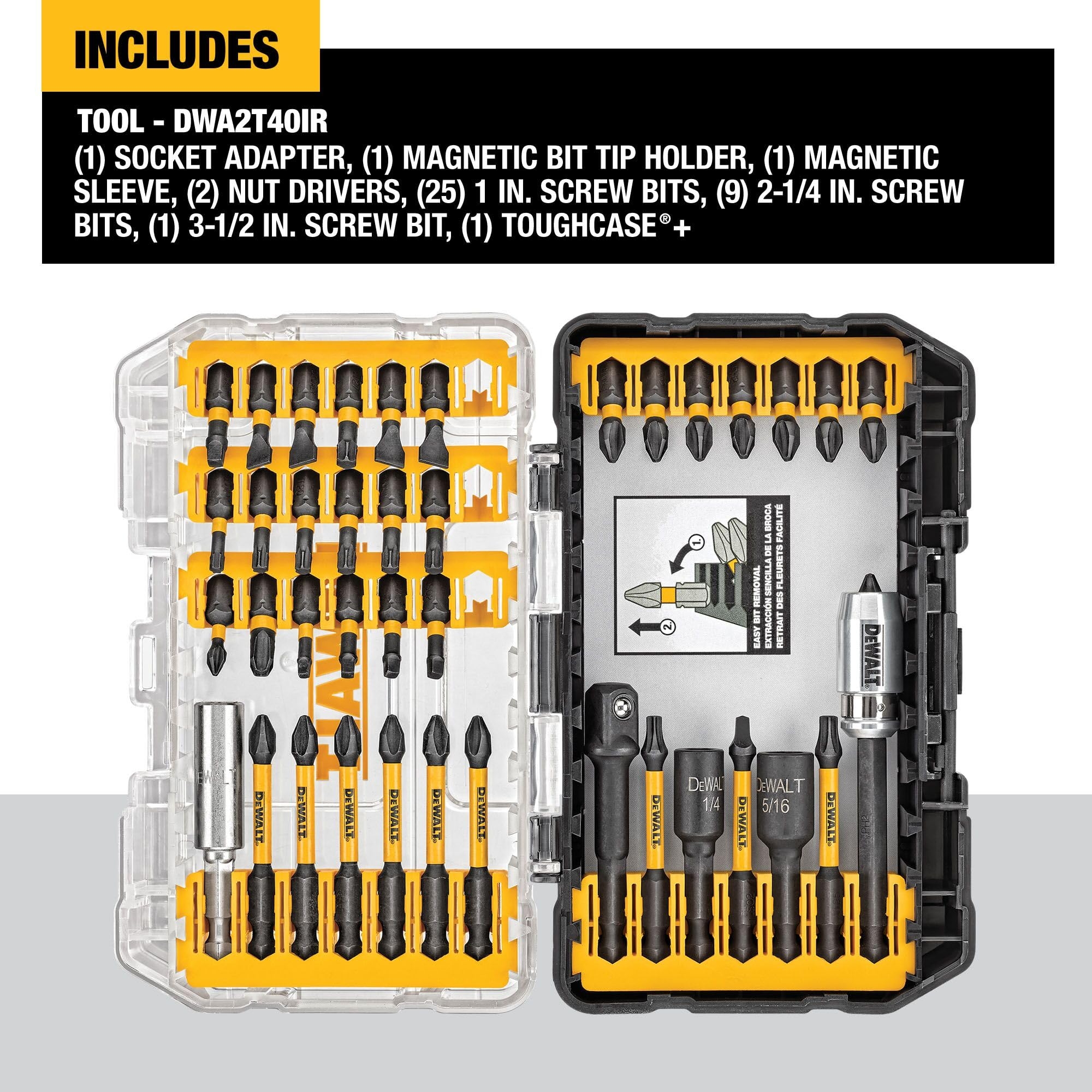 Amazon DEWALT Screwdriver Bit Set Impact Ready FlexTorq 40 Piece DWA2T40IR 