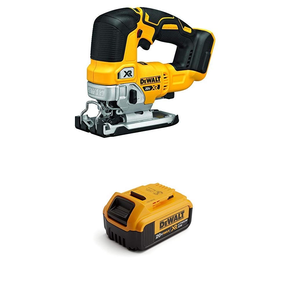 Amazon DEWALT Sierra De Calar Sin Escobillas De 20 V MAX Y Bater a Premium De 4 0 Ah Cargador No Incluido DCS334B Y DCB204 Herramientas Y Mejoras Del Hogar