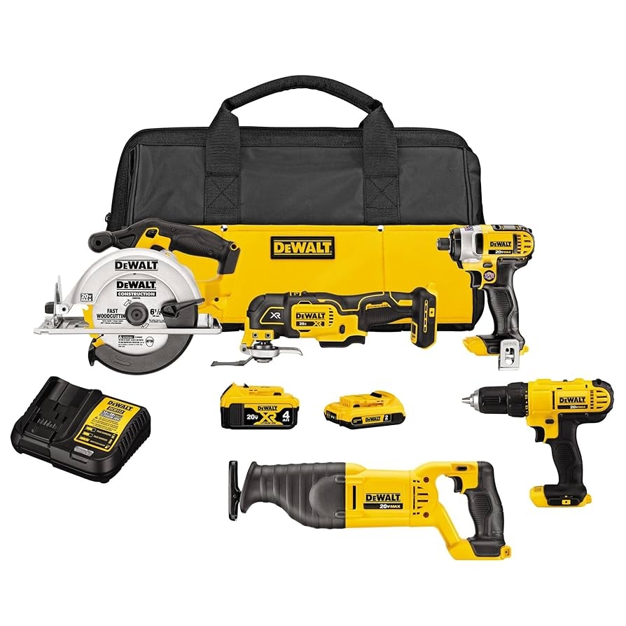 Amazon DEWALT Tools 5 Tool Power Tool Combo Kit Cordless Drill Impact Driver Saw Oscillating Multi tool Set With 20V MAX Battery And Charger DCK551D1M1 