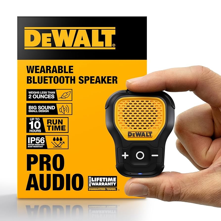 Amazon DEWALT Wearable Bluetooth Speaker Updated Version 