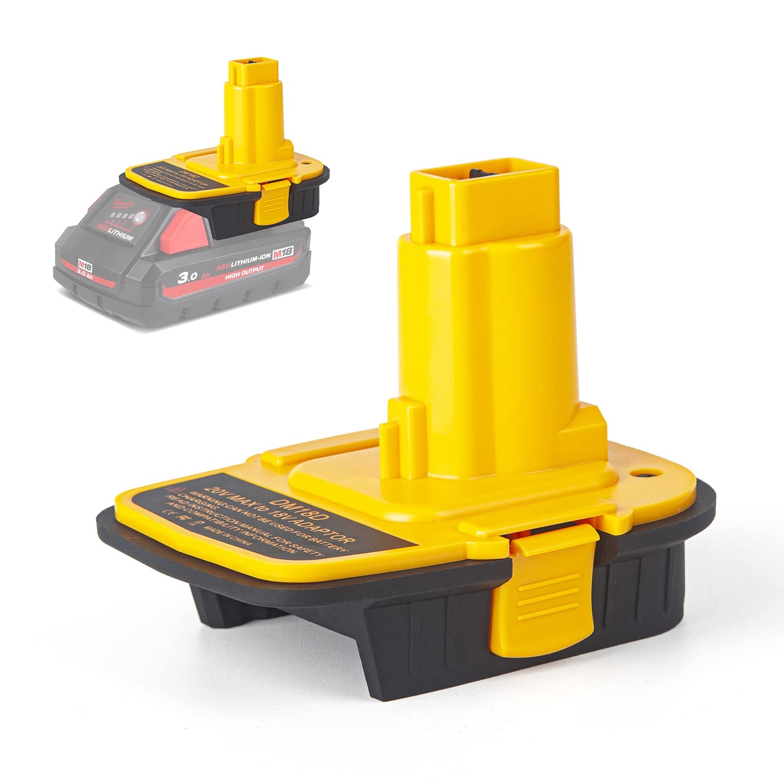 Amazon DM18D Converter For DeWalt 18v To 20v Battery Adapter for Milwaukee M18 18v Batteries Adapter Convert To DC9096 fit For DeWalt XRP Ni Cad Cordless Tool Upgraded Version Of DCA1820 with USB Port Electronics