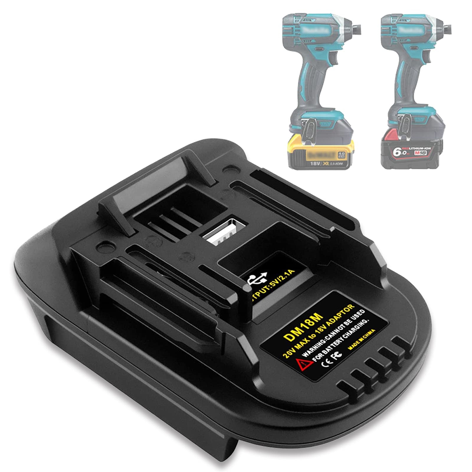 Amazon DM18M Battery Adapter Compatible For Dewalt 18v 20v 