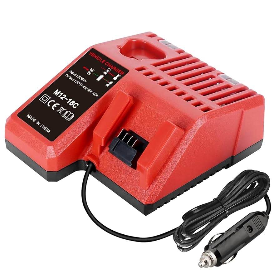 Amazon Fybemax M12 M18 Car Charger For Milwaukee 18V 12V Battery Portable Quick Car Charger 12v Cigarette Lighter Plug Tools Home Improvement