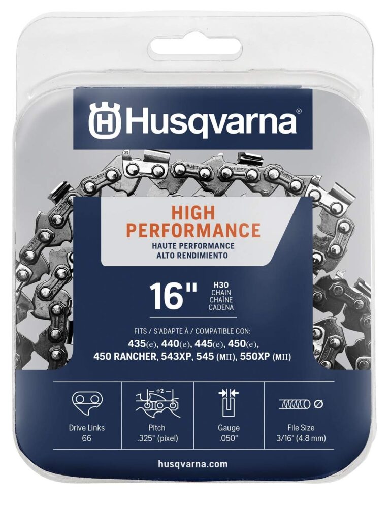 Amazon Husqvarna H30 Narrow Kerf 16 Inch Chainsaw Chain 325 Pitch 050 Gauge 66 Drive Link Chainsaw Blade Replacement With Low Vibration And Low Kickback Gray Patio Lawn Garden