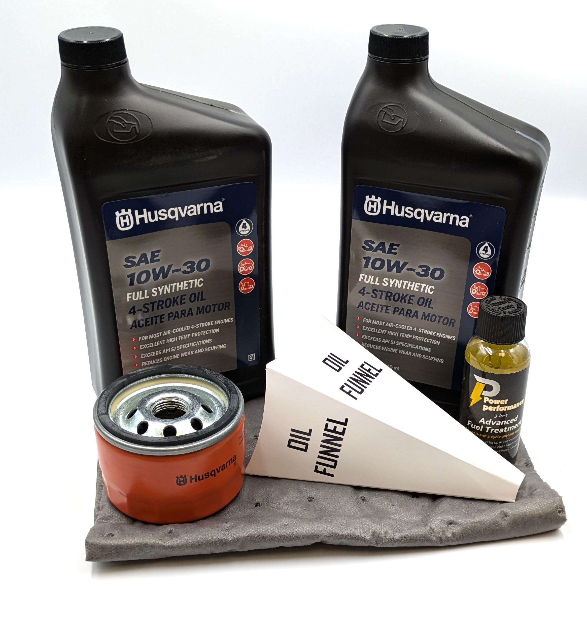 Amazon Husqvarna Oil Change Kit W Oil Pad And 10W 30 Full Synthetic Oil For Briggs Engine Automotive