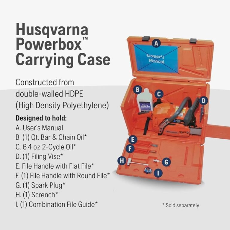 Amazon Husqvarna Powerbox Chainsaw Carrying Case Compatible With 455 Rancher 460 372XP And 575XP Chainsaw Case For Accessories Filing Equipment And Oil 100000107 Chain Saw Cases Patio Lawn Garden