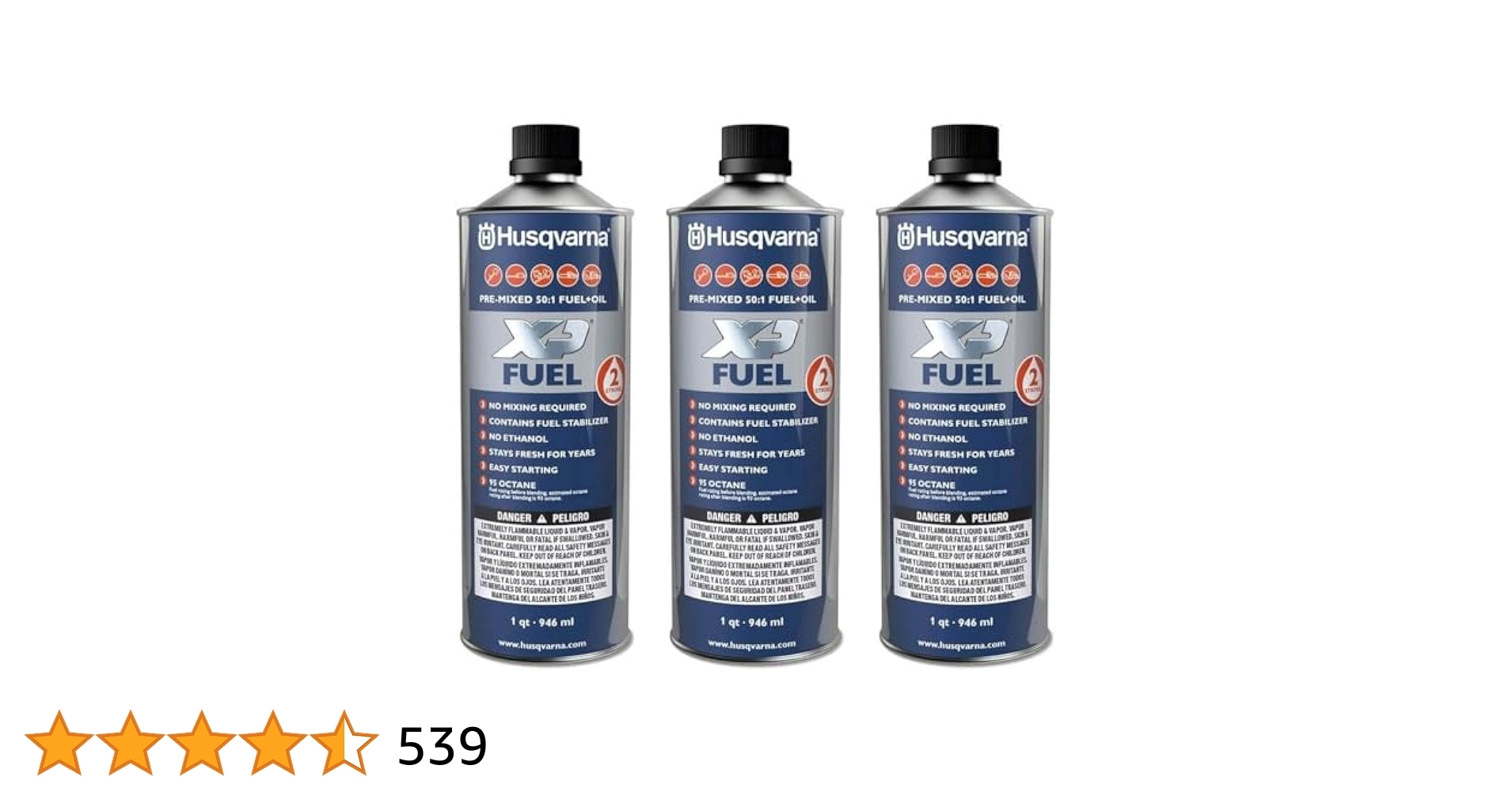 Amazon Husqvarna XP Pre Mixed Fuel And Engine Oil Quart 3 Pack Blue Automotive