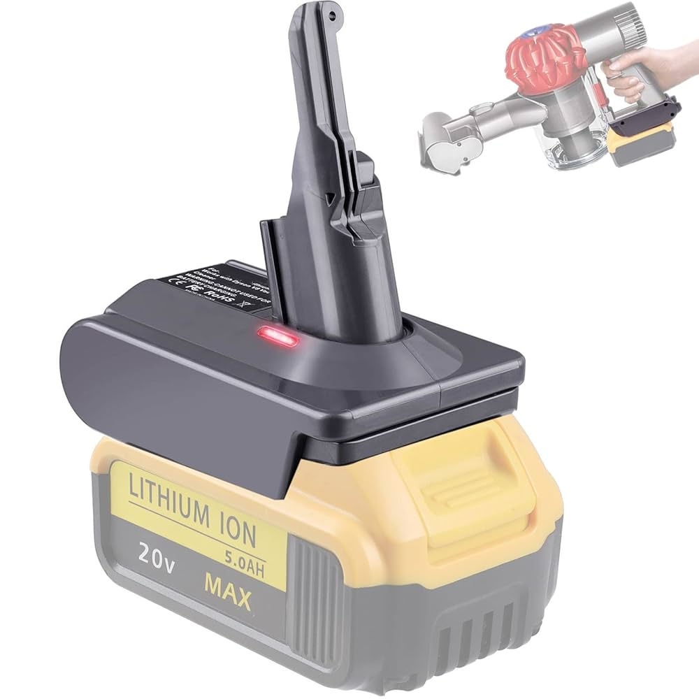 Amazon JJXNDO V8 Adapter For Dewalt 20V Lithium Battery Converter To Replace For Dyson V8 Battery Works With Dyson V8 Series Animal Absolute Vacuum Cleaner Installation Parts Adapter Not Battery Home U0026