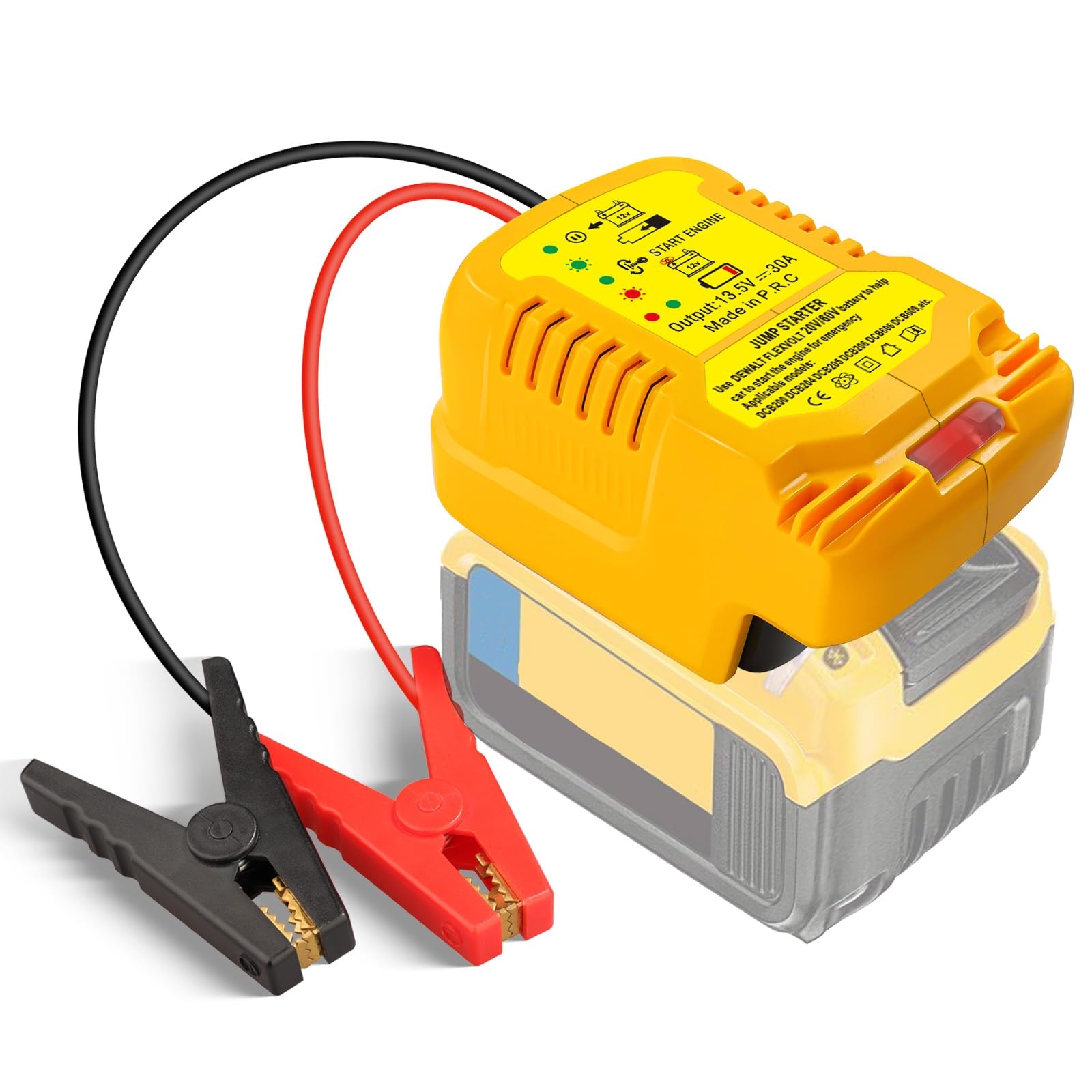 Amazon Jump Starter Adapter For DeWalt 20V MAX Battery 12V Portable Car Jump Cables Automotive Booster Cable Adapter Jump Starting Dead Or Weak Batteries Engine Up To 3 5 Liters NO Battery 