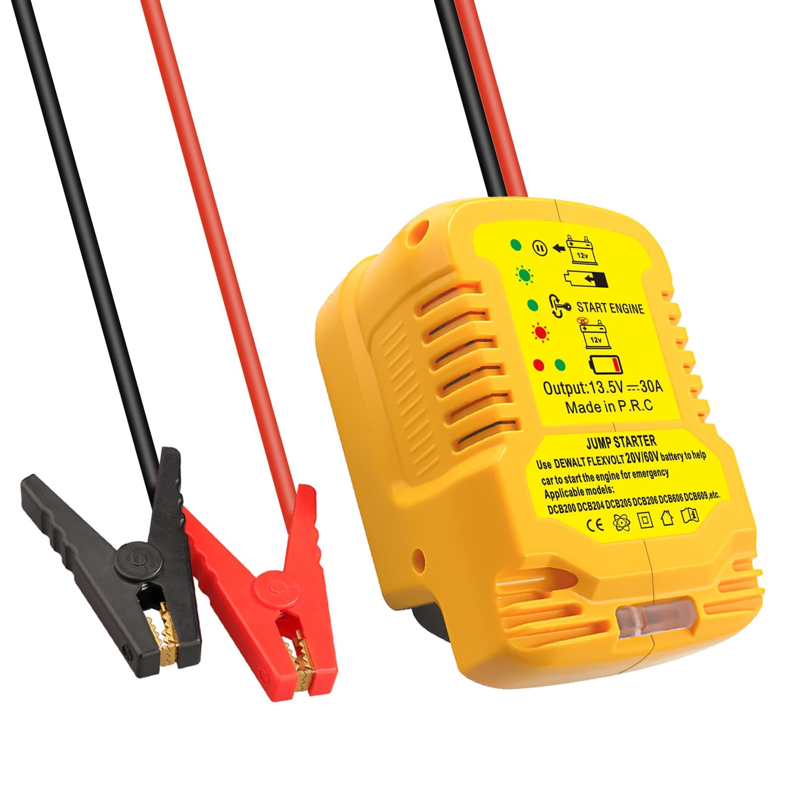 Amazon Jumper Starter Adapter For DeWalt 20V 60V Battery Car Jump Cables Up To 3 5L Gas Or 6 5L Diesel Engines 12V Portable Car Jump Starter Automotive Booster Cable Adapter Battery Not Included Automotive