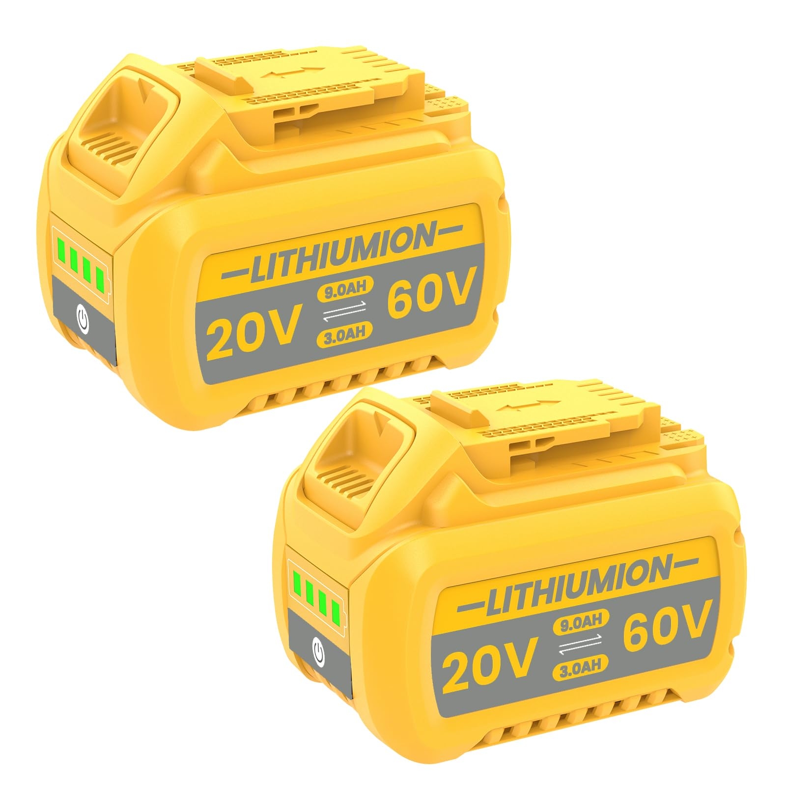Amazon JUNWOOD 2Pack 9 0Ah Replacement For Dewalt 20V 60V Flexvolt Battery Compatible With Dewalt 20 60 Volt Max Battery DCB609 DCB606 DCB612 DCB200 DCB201 DCB203 DCB204 DCB206 DCB207 DCB209 Cordless Tools 