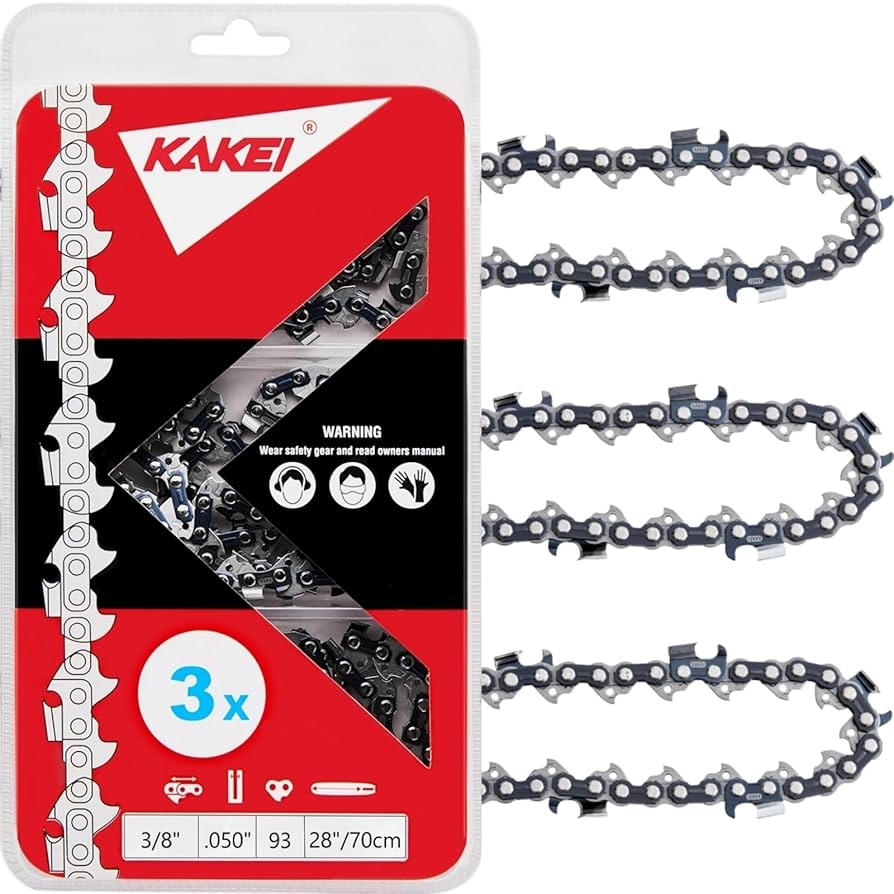 Amazon KAKEI Skiptooth 28 Inch Chainsaw Chain 3 8 Pitch 050 Gauge 93 Drive Links Fits Husqvarna X CUT C83S 585551293 585550093 And More 72EXJ093G 3 Chains Patio Lawn Garden