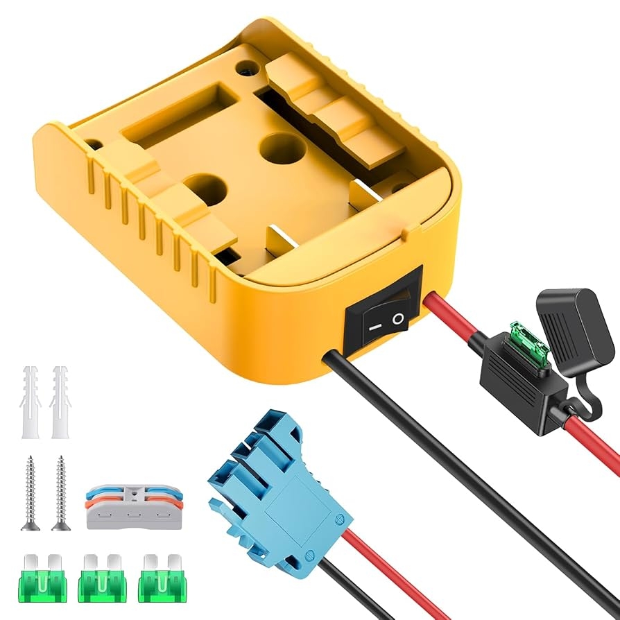Amazon KOEZEOI Power Wheels Adapter For Dewalt 20V Battery Adapter Power Wheels Battery Converter Kit With Fuse Switch And Wire Harness Connector 12AWG Wire For DIY Rc Toys And Ride On