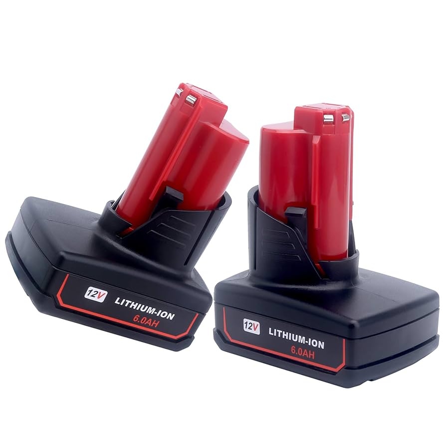 Amazon Lasica 2 Pack 6 0Ah M 12 Lithium ion Replacement Battery Compatible With Mil Waukee M 12 12V Battery 48 11 2460 48 11 2412 48 11 2401 48 11 2440 And 12 Volt M 12 Cordless Tool Battery Packs Tools Home Improvement
