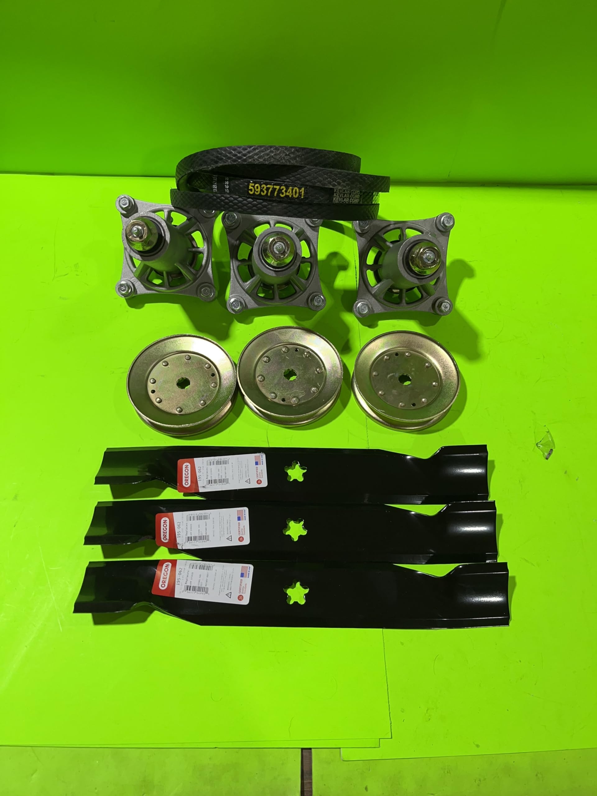 Amazon Lawnmowerpartsworld YTH24K48 48 Lawn Mower Deck Rebuild Kit Spindles Blades Belt Pulleys For Husqvarna Patio Lawn Garden