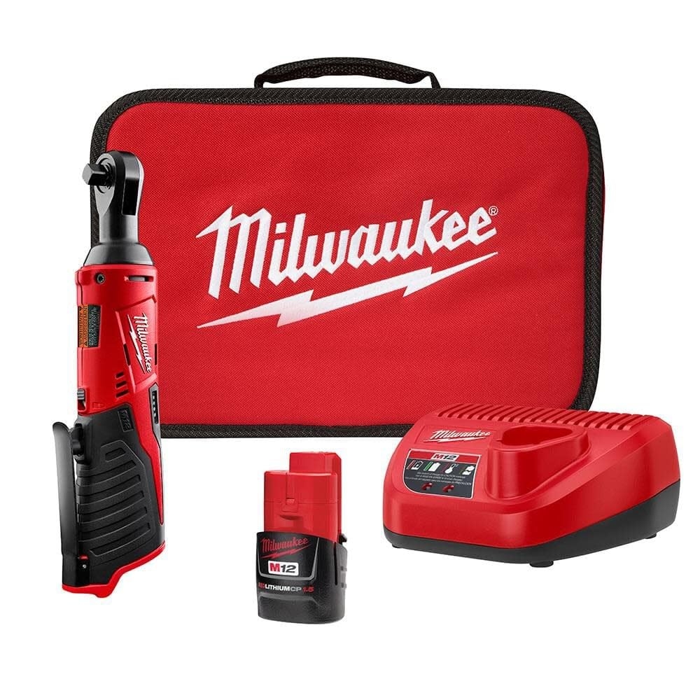 Amazon Milwaukee 2457 21 3 8 in Cordless M12 Lithium Ion Ratchet Kit Tools Home Improvement