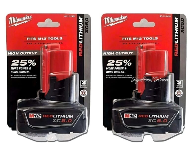 Amazon Milwaukee 48 11 2450 12V Lithium Ion High Output 5Ah Battery 2 Pack Tools Home Improvement