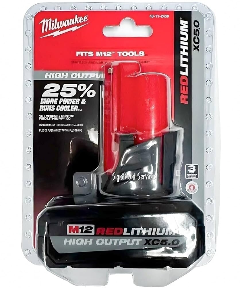 Amazon Milwaukee 48 11 2450 12V Lithium Ion High Output 5Ah Battery Pack G0803029 Tools Home Improvement