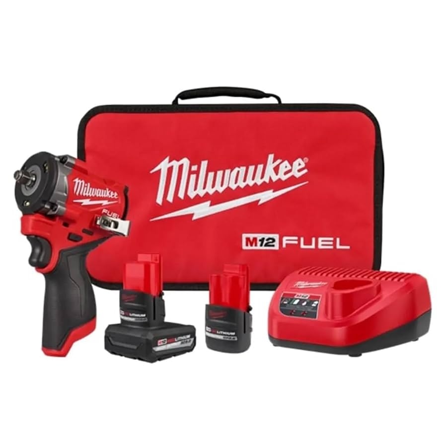 Amazon Milwaukee Electric M12 FUELTRADE Stubby 3 8 Impact Wrench KIT Automotive