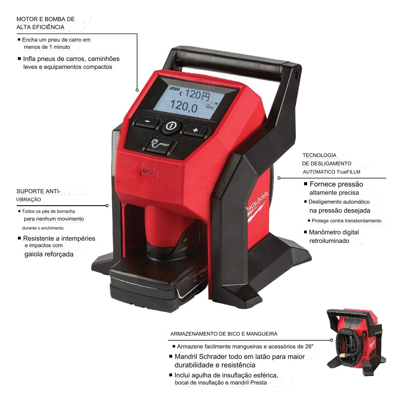 Amazon Milwaukee Electric Tools 2475 20 M12 Compact Inflator Automotive