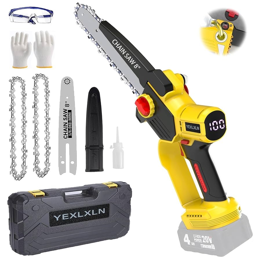 Amazon Mini Chainsaw For Dewalt 20V MAX Battery 8 Inch Cordless Mini Chain Saw Battery Powered With Oil Pumps For Wood Cutting Tree Trimming Battery NOT Included Patio Lawn U0026 Garden