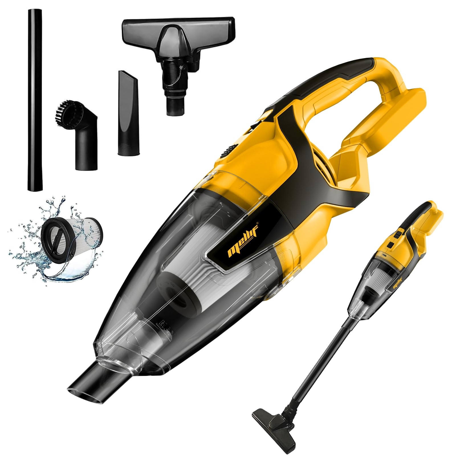 Amazon MORCLIN 120W Cordless Handheld Vacuum Cleaner Compatible With Dewalt 20v Max Battery Tool Only Portable For Hard Floor Carpet Car Pet Hair Cleaning