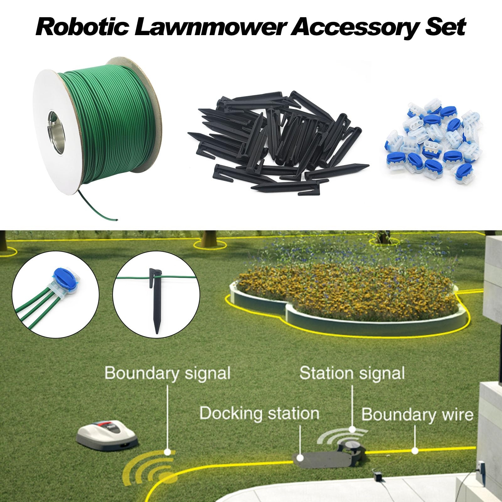 Amazon Multisland Universal Robotic Mower Boundary Wire Automatic Lawnmower 16 Gauge AWG 3 4 Mm Perimeter Wire For Husqvarna Gardena Worx And Other Robot Lawnmower Brands 153M 500FT Patio Lawn Garden