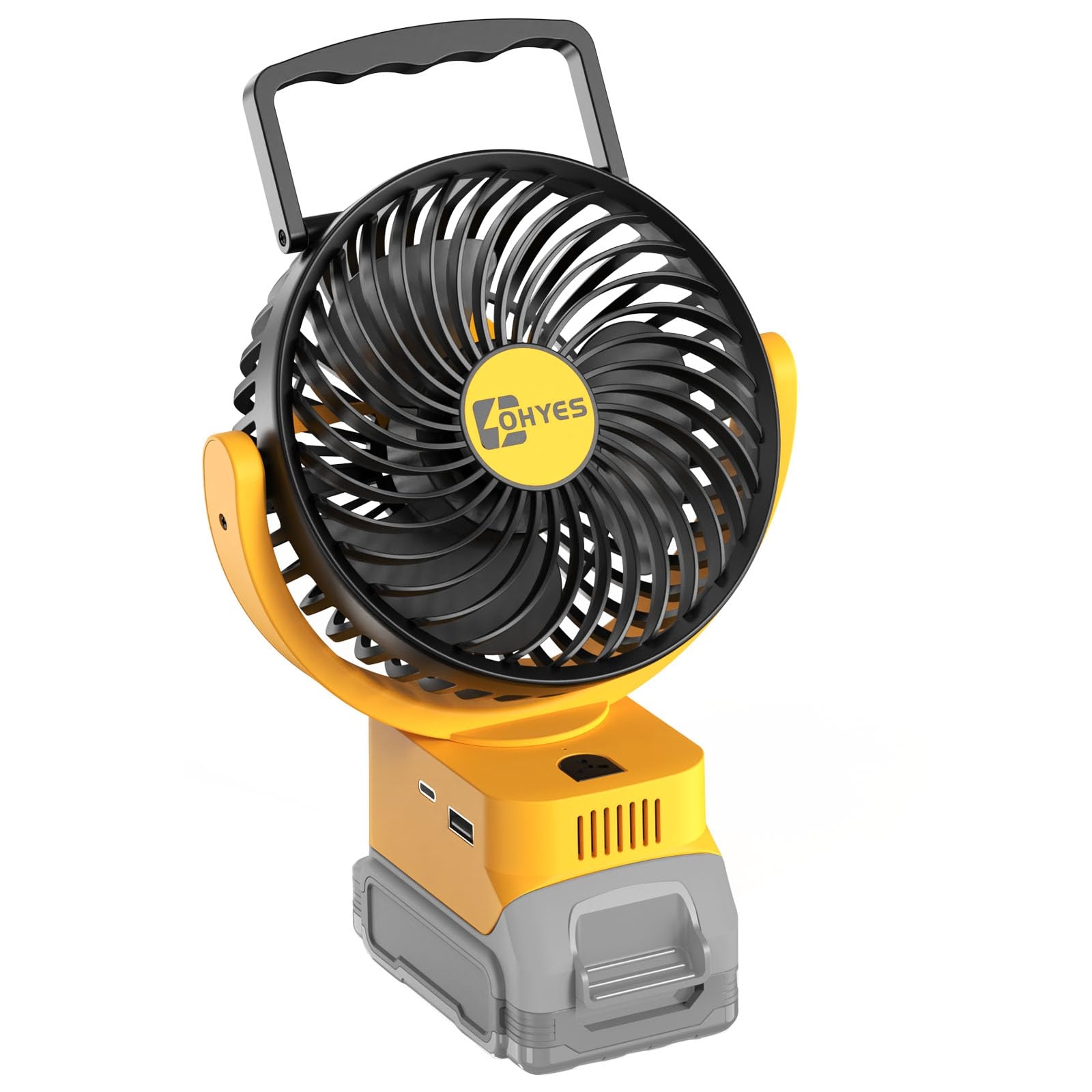 Amazon Ohyes Cordless 5IN Jobsite Fan Fit For DeWALT 20V Max Battery Brushless Motor Variable Speed USB Fast Charging For Camping And Workshop Battery Not Included Electronics