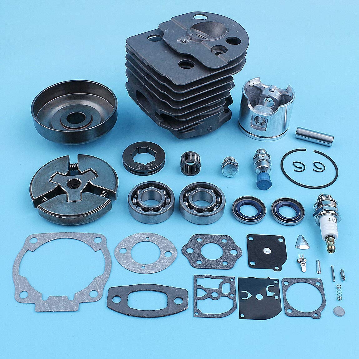 Amazon Replacement Parts For Husqvarna Chainsaw 55 51 Piston Cylinder Clutch Drum Bearing Seals Kit 46mm Patio Lawn Garden