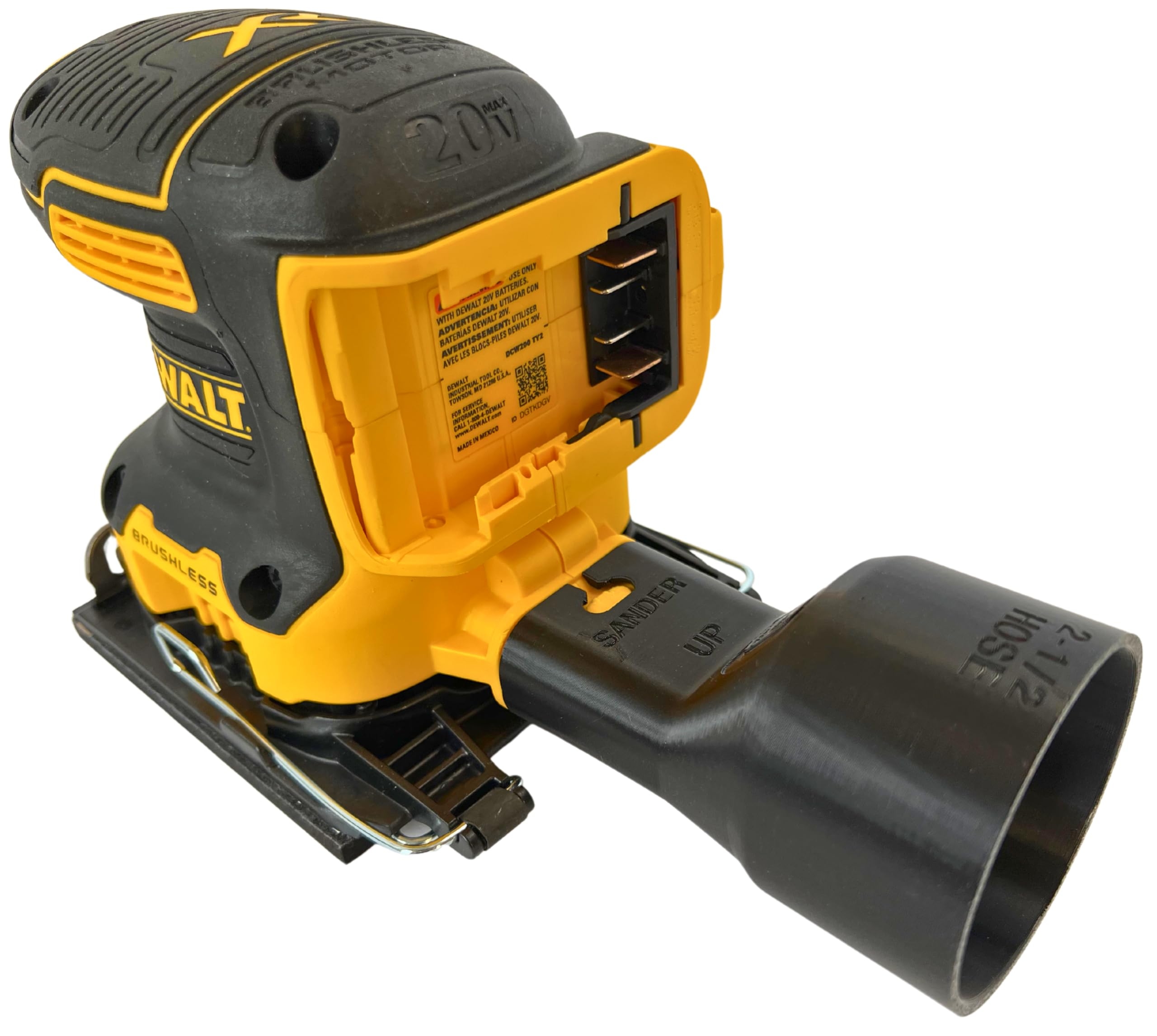 Amazon Sander Vacuum Adapter For DeWalt 1 4 Sheet Palm Sanders DCW200 DCW210 Shop Vac Attachment For Dust Collection 2 1 2