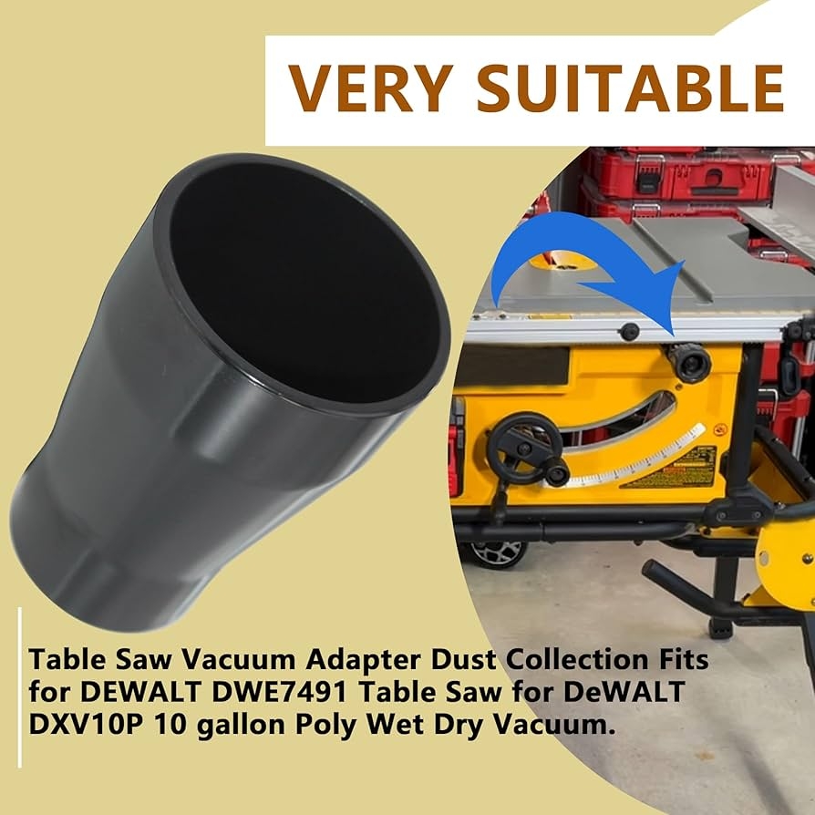 Amazon Table Saw Vacuum Adapter Fits For DEWALT DWE7491 Table 