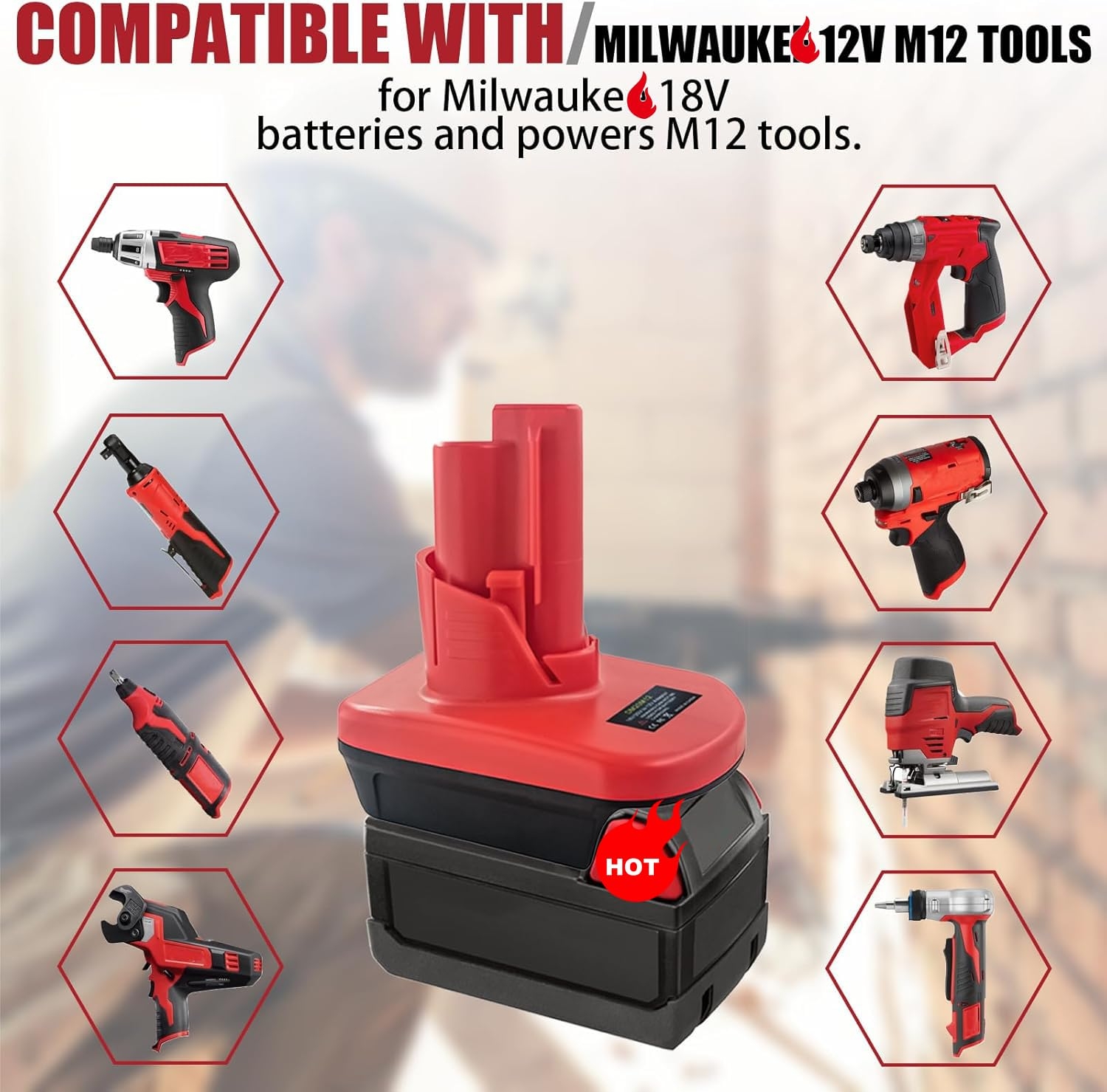 Amazon TEPULAS For Milwauke 18V To 12V Battery Adapter Adapter For Milwauke M 12 12V Power Tool for Milwauke M 18 To M 12 Battery Adapter Tools Home Improvement