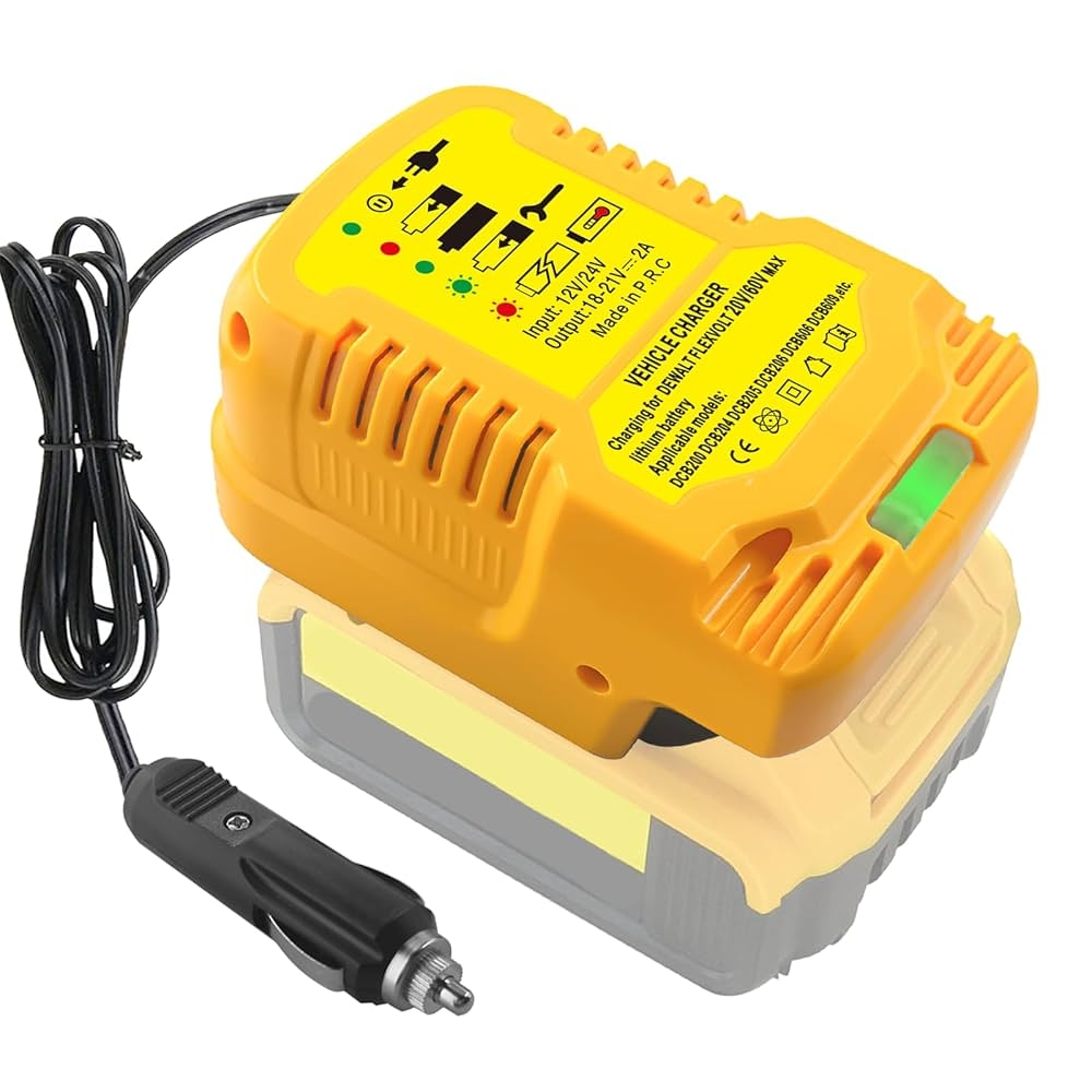 Amazon TPDL Replace DCB112 Mini Car Charger For Dewalt 20V Battery Portable Quick Car Charger For Dewalt 20V 60V Cigarette Lighter Plug 1 2 Size For DCB112 only For 20V 60V Battery Automotive