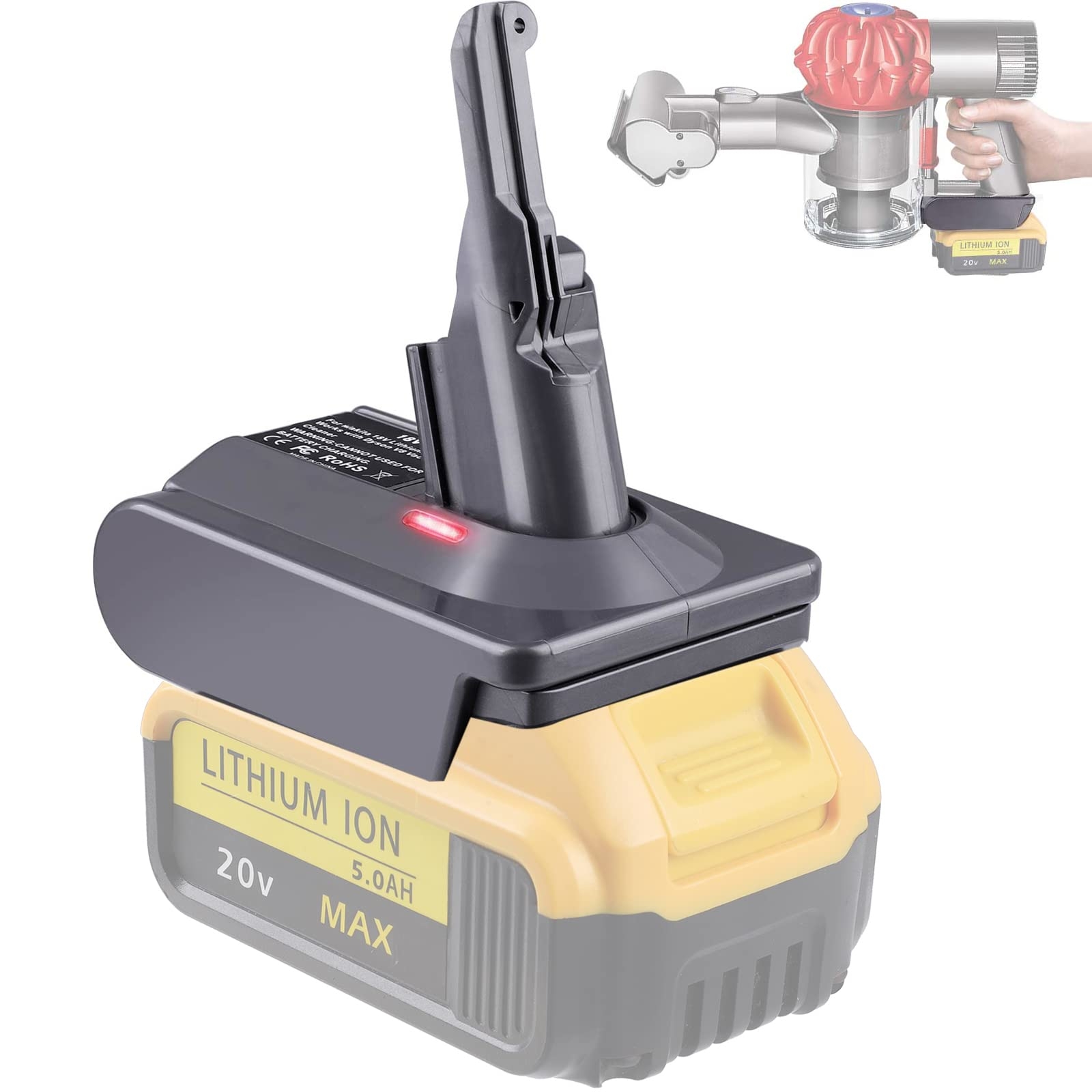 Amazon Upgrade For V7 V8 Battery Adapter For DeWalt 20V Max Battery Convert For Dyson V7 V8 Series Vacuum Cleaner V7 V8 Common Home Kitchen