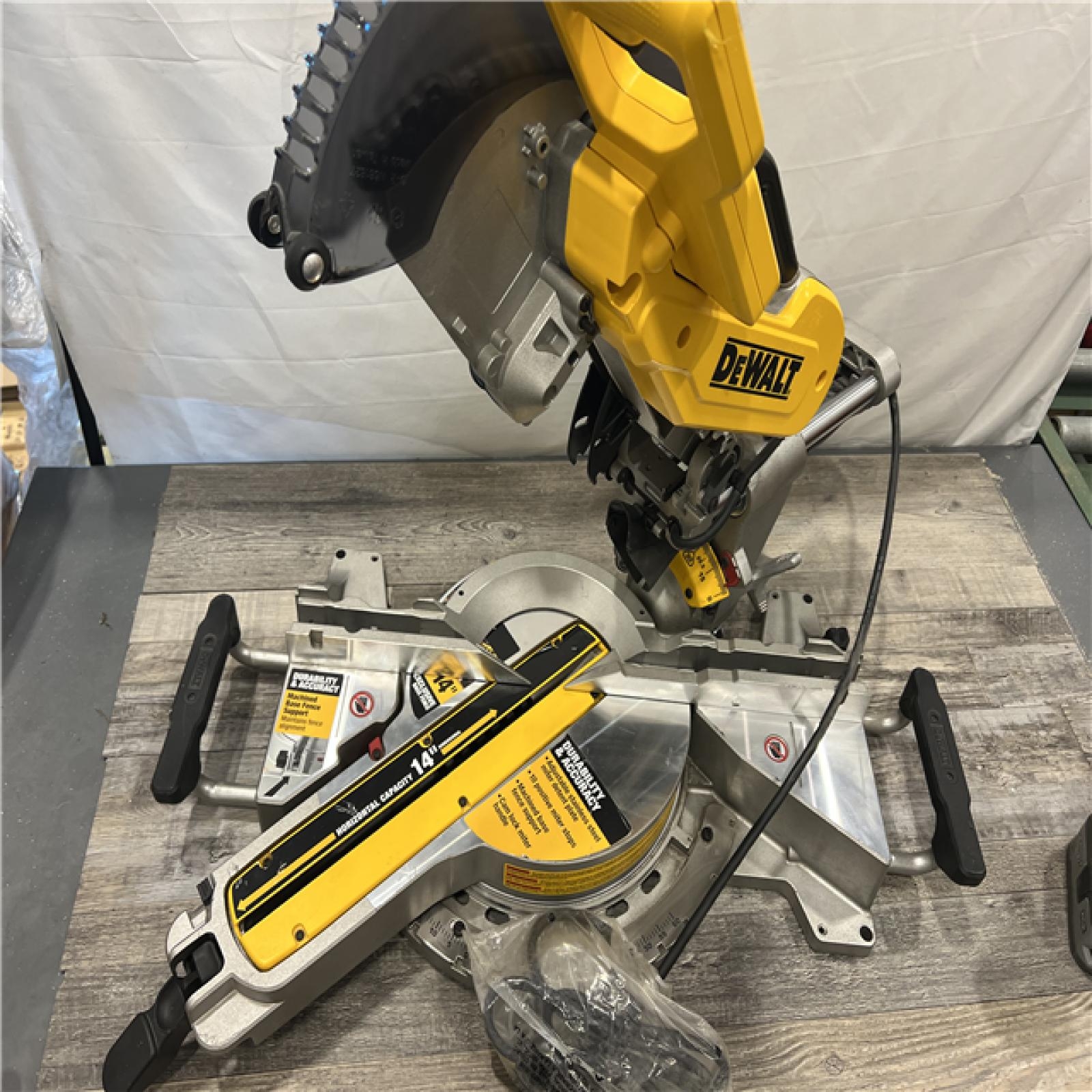 AS IS DEWALT 15 Amp Corded 12 In Double Bevel Sliding Compound Miter Saw With XPS